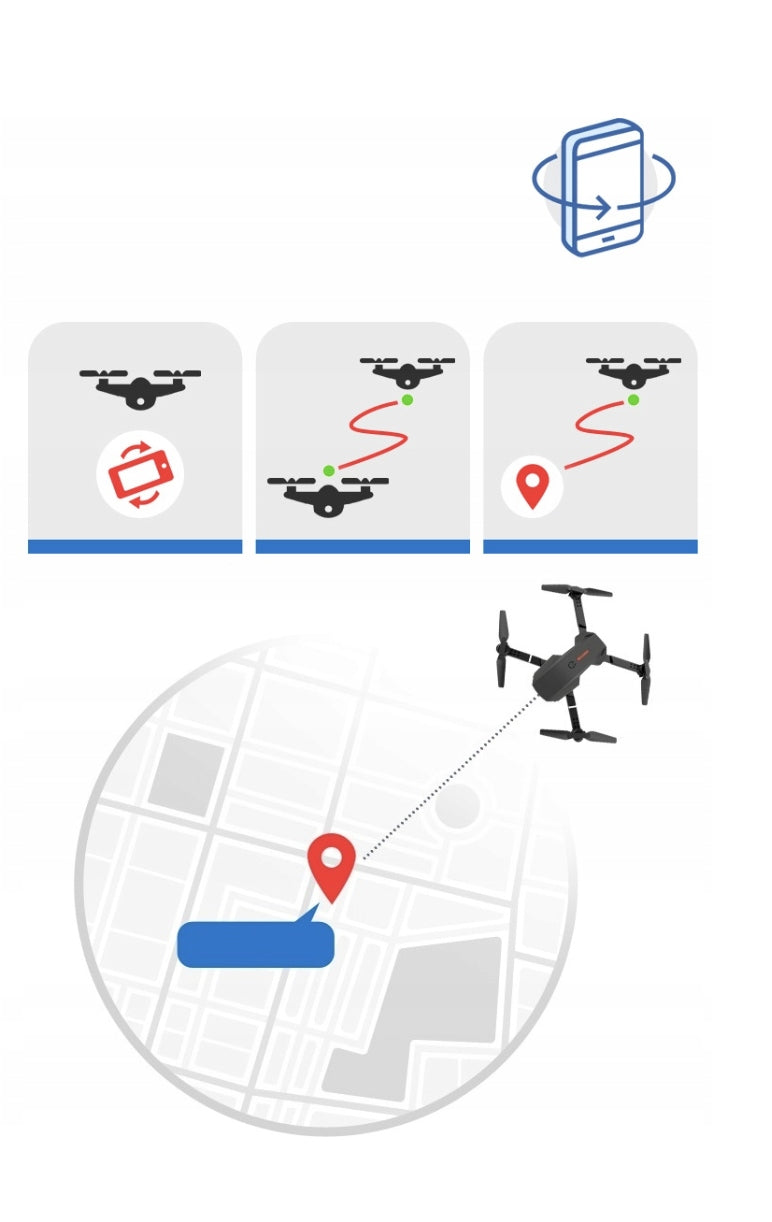 DRON 2 KAMERY 4K WIFI ZABAWKA ZDALNIE STEROWANY 360° ZAWIS BEZ POZWOLENIA - Spreest