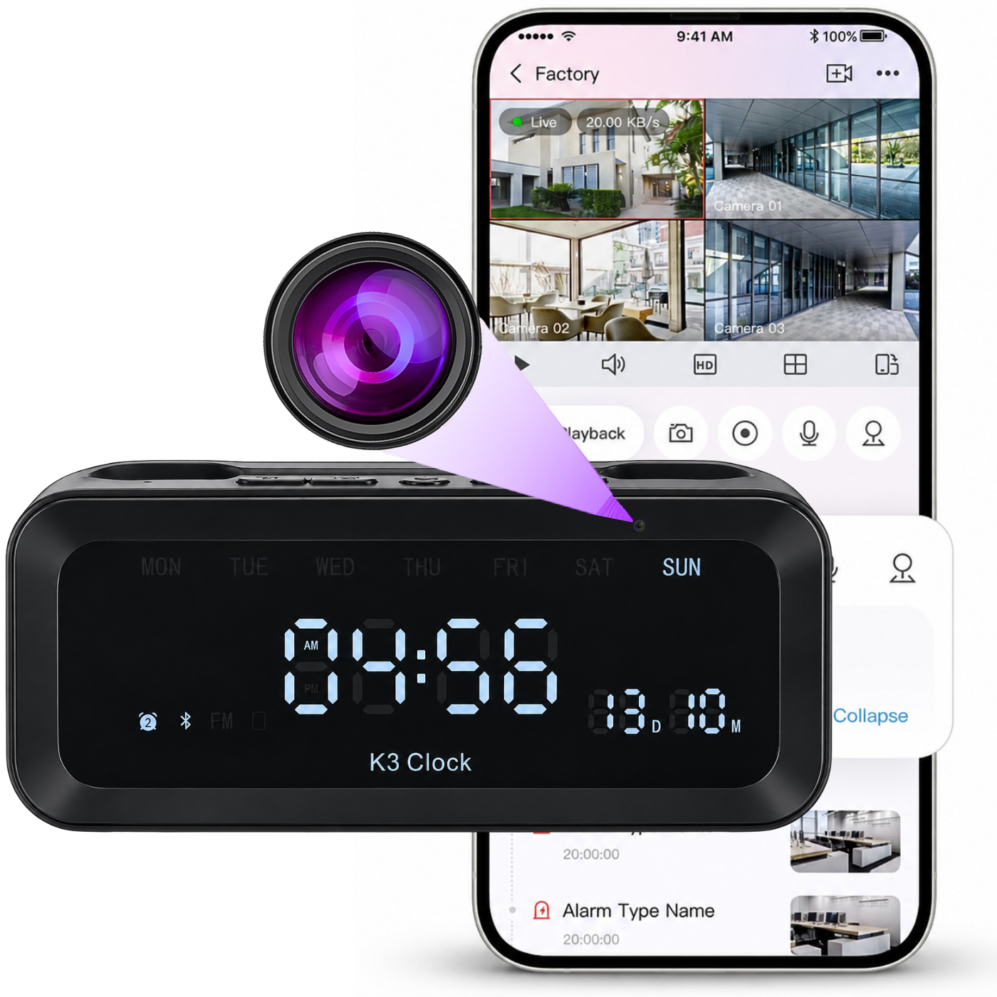 Mini kamera w budziku K3 WiFi