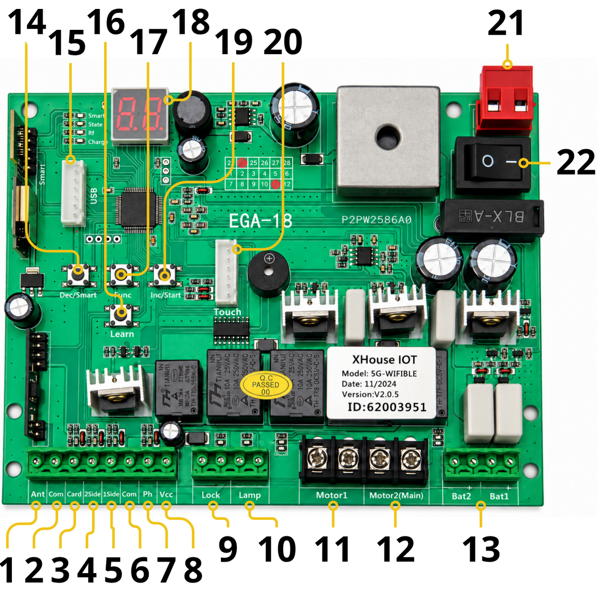 Napęd automat do bramy dwuskrzydłowej PKM-C01 WiFi 2x200KG