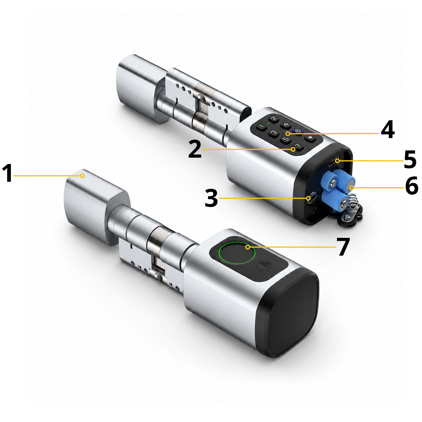 Zamek elektroniczny wkładka V1-W TTLock Silver Wodoodporna