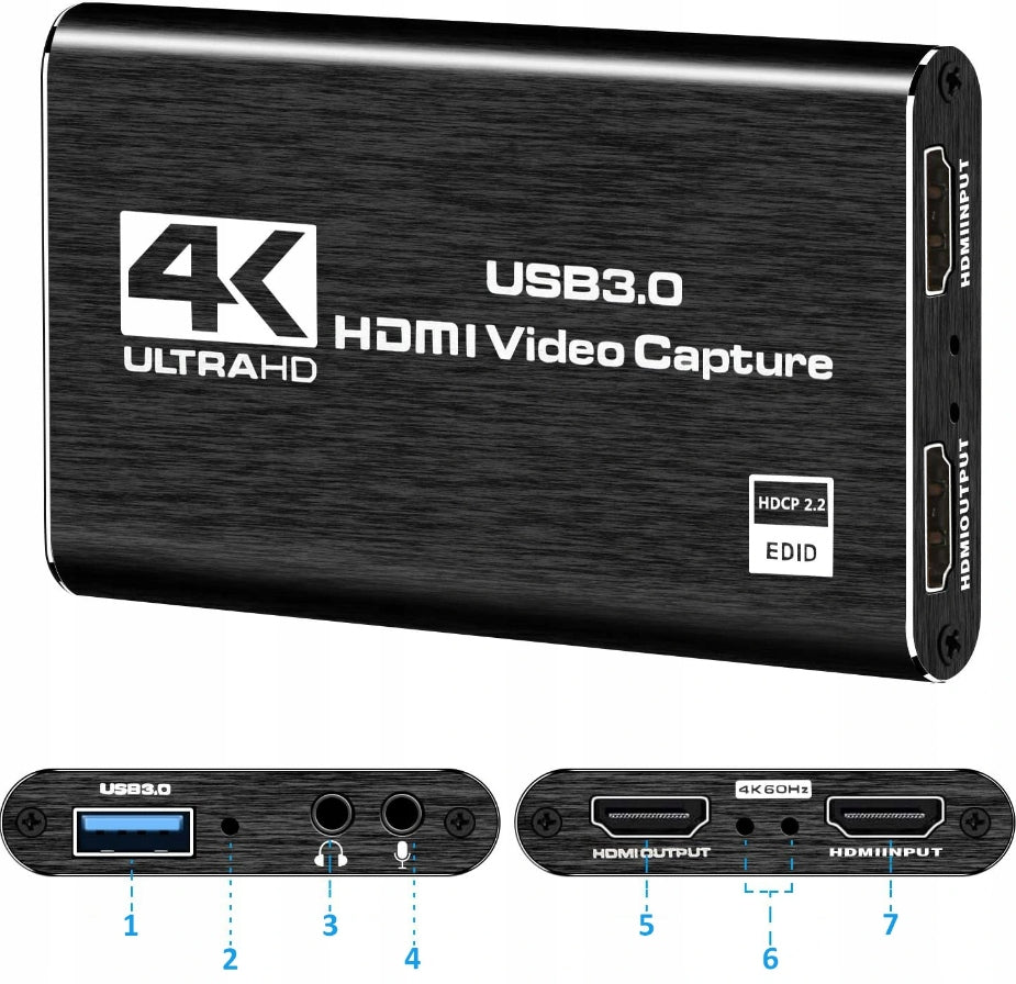 USB 3.0 - Grabber Nagrywarka Obrazu PC HDMI 4K OBS - Spreest