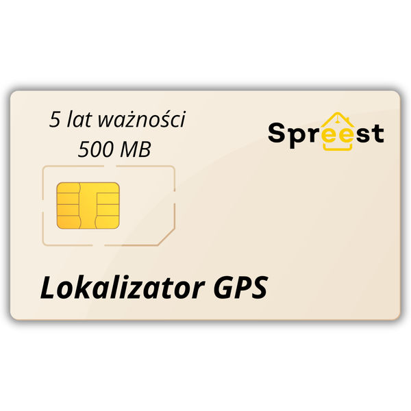 Karta SIM do lokalizatorów - 5 lat + 500MB