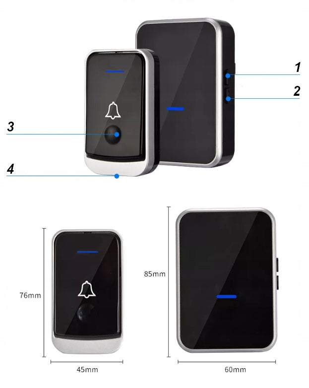 Dzwonek bezprzewodowy do drzwi + 2xOdbiornik IP44 - Spreest