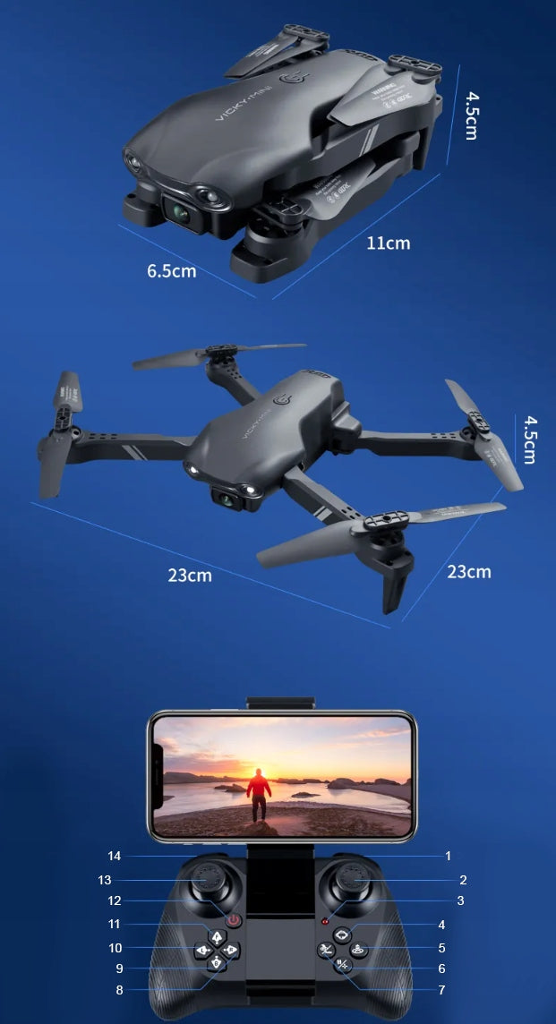 DRON 2 KAMERY 4K WIFI ZABAWKA ZDALNIE STEROWANY 360° ZAWIS BEZ POZWOLENIA - Spreest