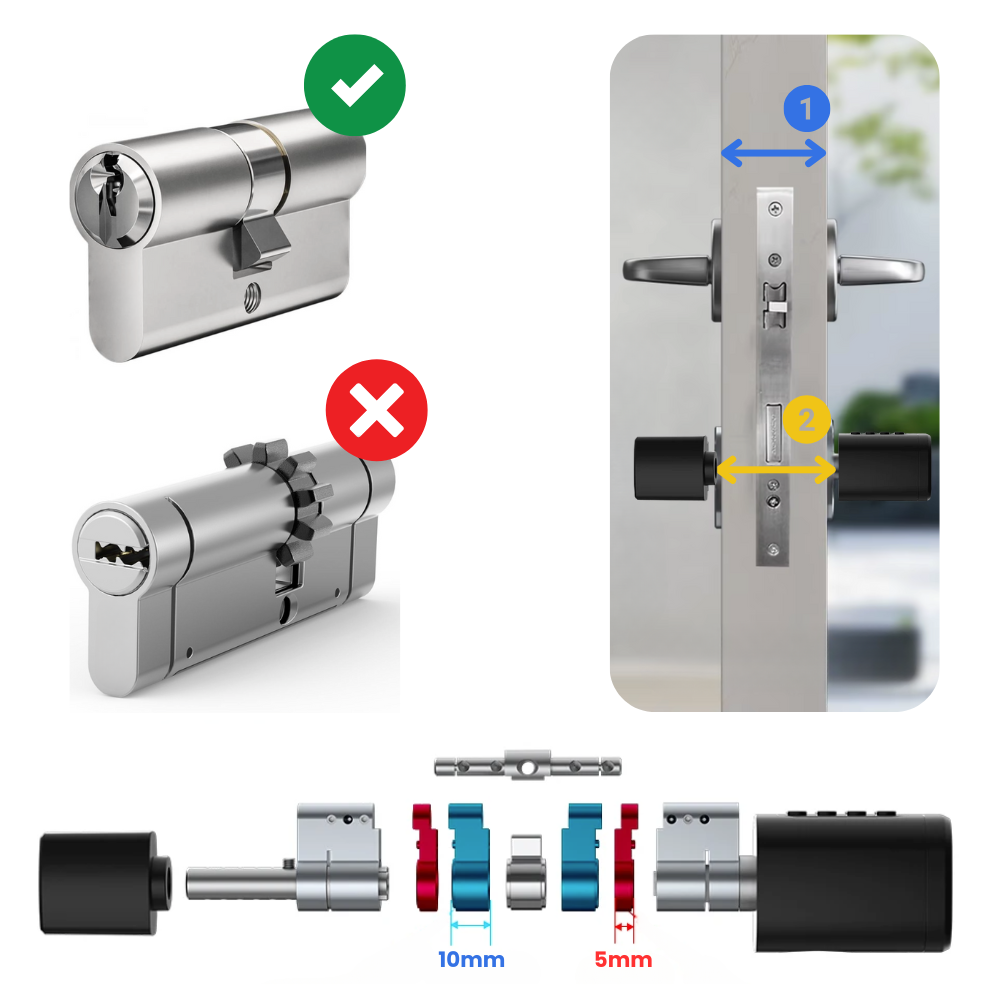 Electronic lock cylinder V1 TTLock Black 