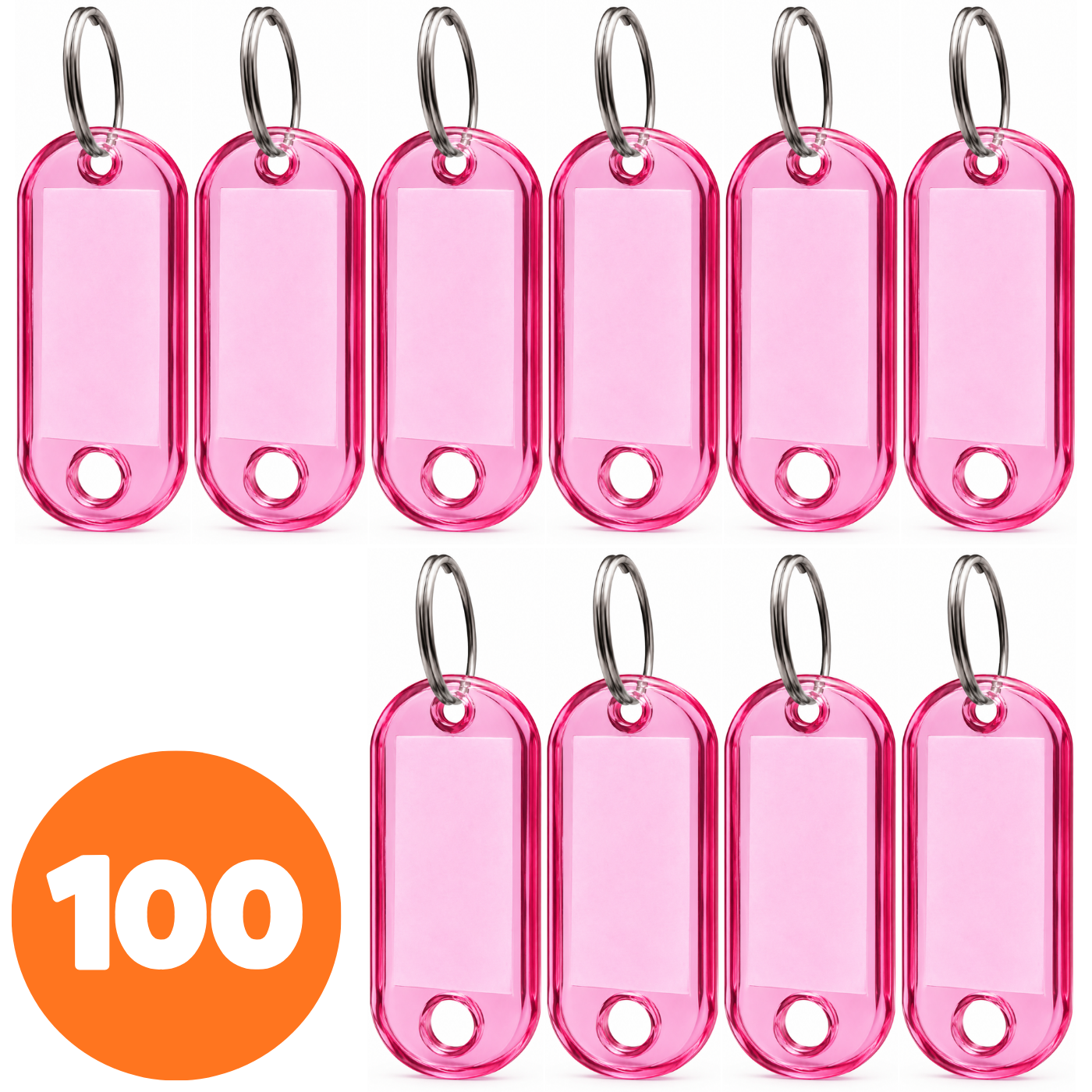 100x Zawieszka na klucze ABS-1 Jasnoróżowa