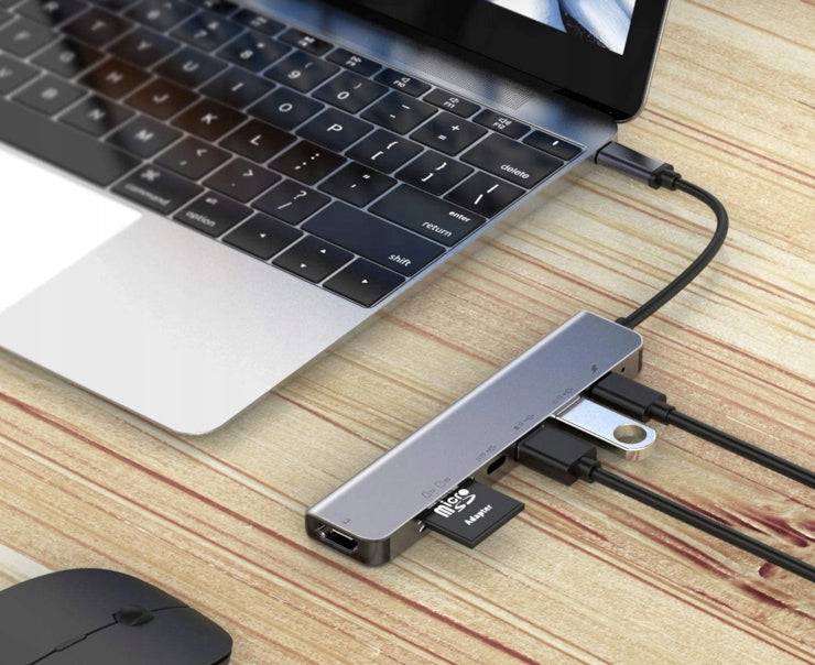 Adapter 7w1 HUB USB-C HDMI 4K SD Macbook Pro / Air - Spreest