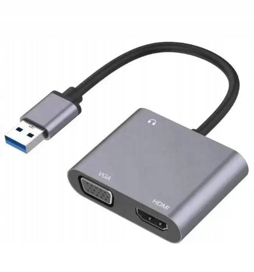 Adapter Przejściówka USB-A 3.0 na HDMI VGA JACK 2K - Spreest