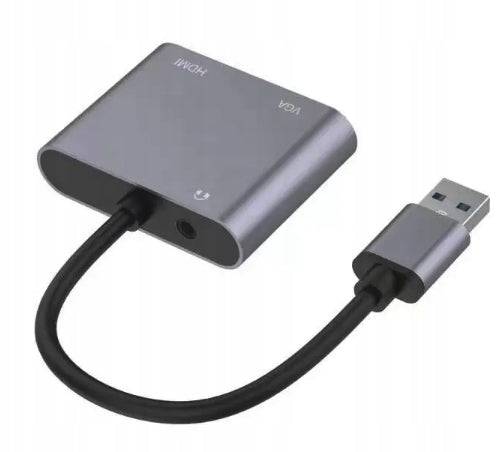 Adapter Przejściówka USB-A 3.0 na HDMI VGA JACK 2K - Spreest