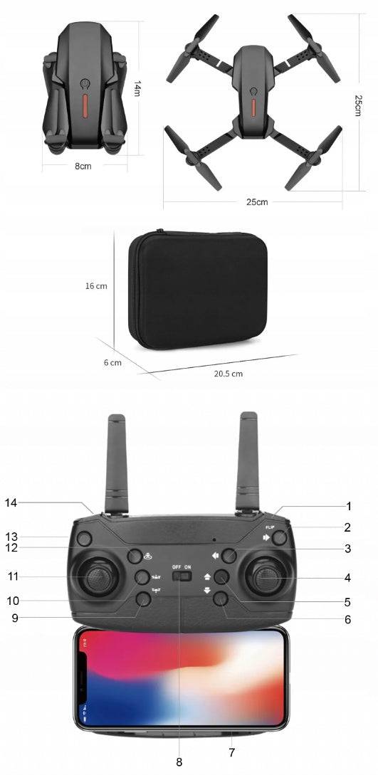 DRON 2 KAMERY HD WIFI ZABAWKA ZDALNIE STEROWANY 360° ZAWIS BEZ POZWOLENIA - Spreest