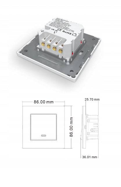 WŁĄCZNIK ŚWIATŁA LED POJEDYNCZY PREMIUM SMART WIFI - Spreest